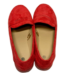 Elegant Red Women's Suede Loafers